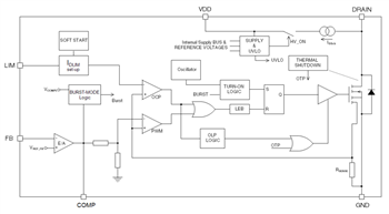 Block Diagram - STMicroelectronics VIPER26 Fixed Frequency Switching Converters